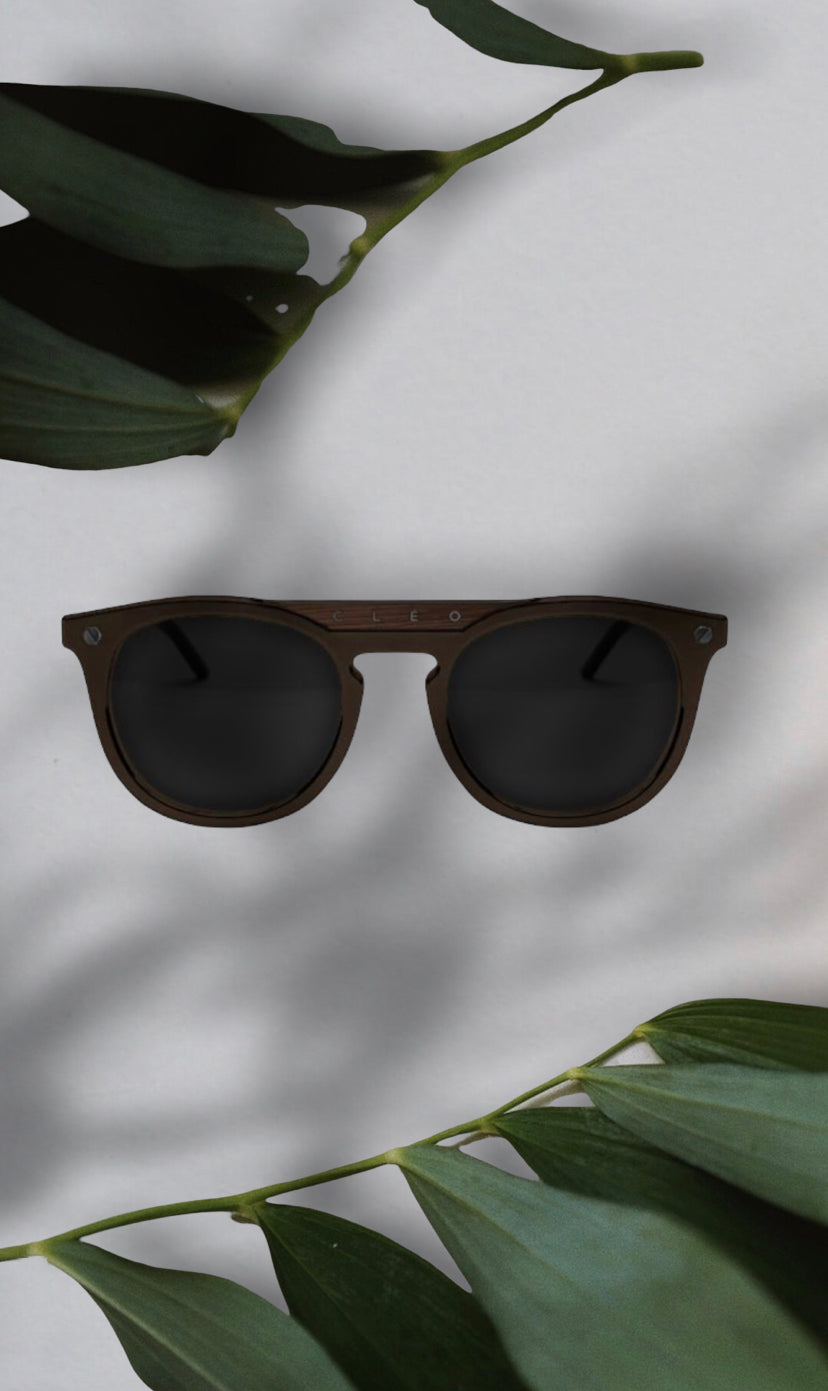 Cleo Sunglasses in Jet Black with Rose Gold